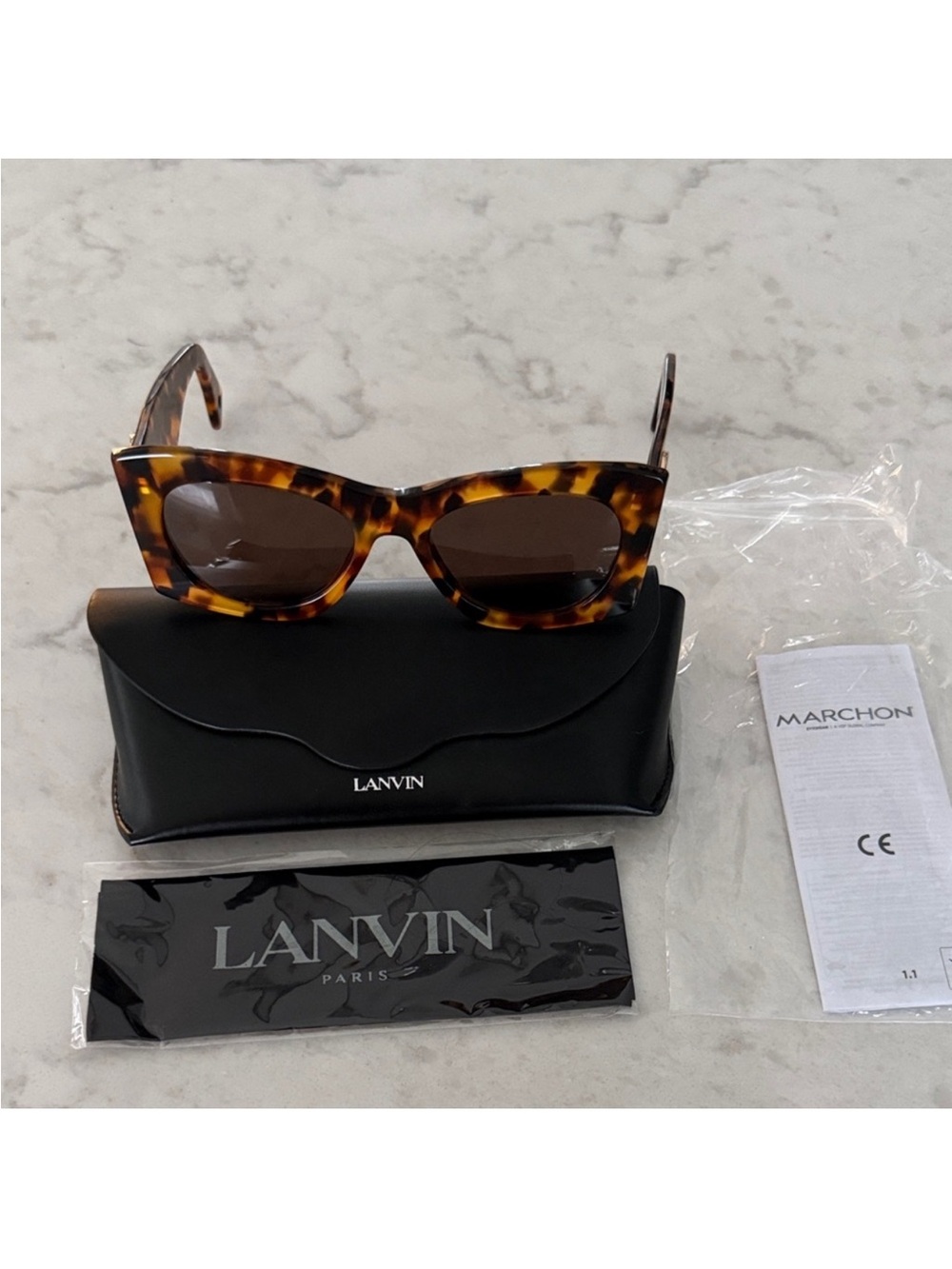 Lanvin Tortoiseshell Cat Eye Sunglasses - Brown - Picture 2 of 10